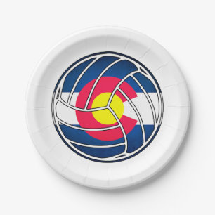 Colorado-Flaggenvolleyball-Papier-Teller Pappteller