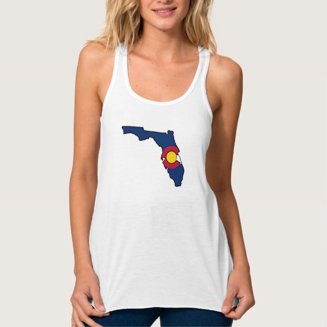 Colorado Florida Fahnenfahne Frauenracerattop Tank Top (Vorderseite)