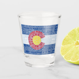 Colorado Fourteeners 14ers Staatsflagge Schnapsglas