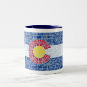 Colorado Fourteeners 14ers Staatsflagge Zweifarbige Tasse