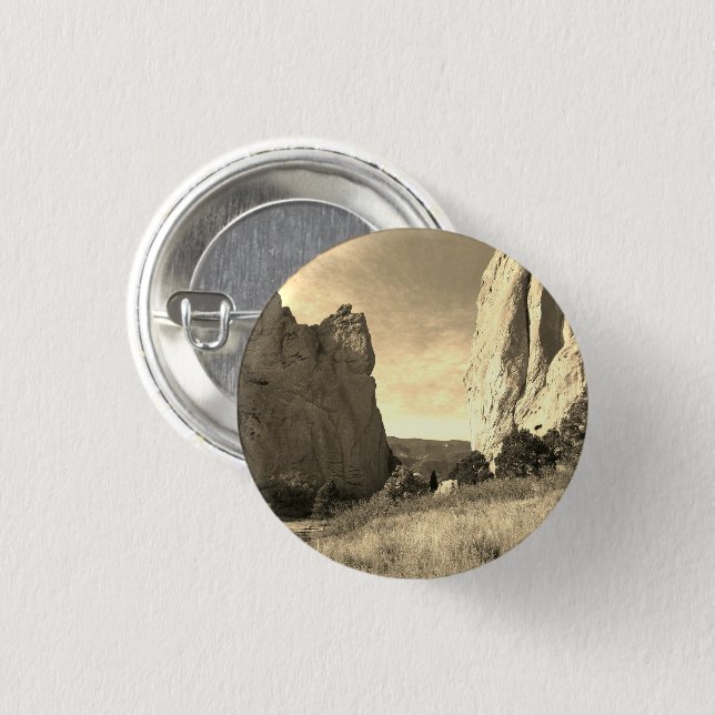 Colorado Garden of the Gods Red Cliffs Anstecknade Button (Vorne & Hinten)