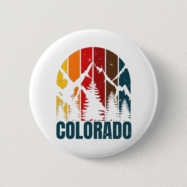 Colorado-Gebirge Retro Button (Vorderseite)
