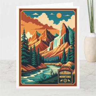 Colorado-Gebirge Retro-Farben Karte
