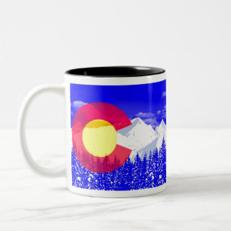 Colorado-Gebirgsflagge Zweifarbige Tasse