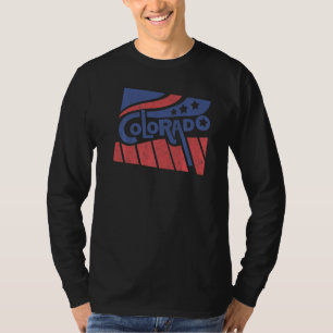 Colorado-Gebirgsstaatsflagge Rocky Mountains Skifa T-Shirt