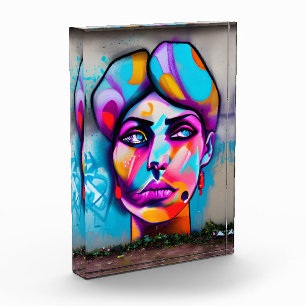 Colorado Graffiti Art Schöne Frau Fotoblock