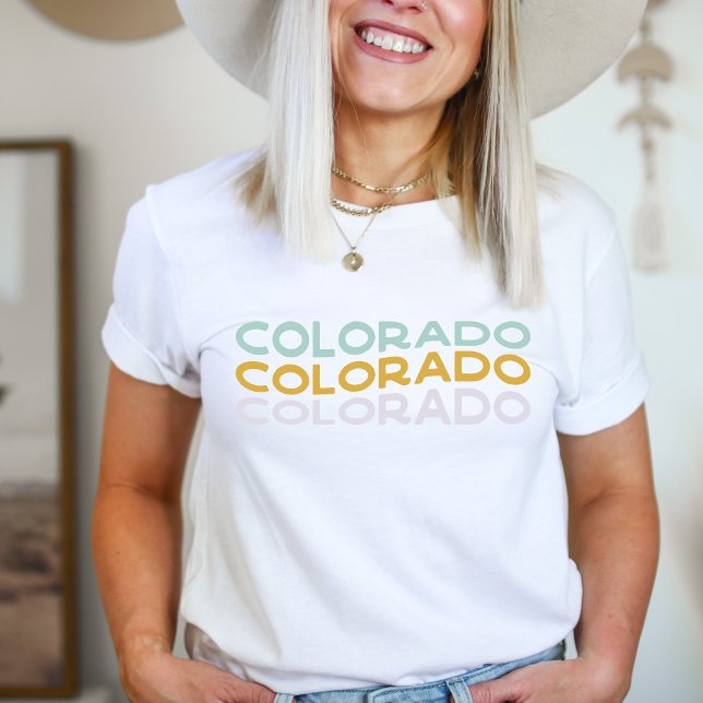Colorado Groovy Wavy Text Shirt (Colorado, Groovy, Wavy Text, Colorado Vibes, Mountain Chic, Retro Style, Rocky Mountains, Colorado L)