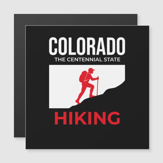 Colorado Hiking – The Centennial State USA Magnetkarte (Vorne/Hinten)