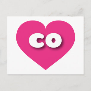 Colorado Hot Pink heart - I Liebe co Postkarte