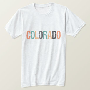 Colorado in verblassten Retro-Farbbuchstaben T-Shirt