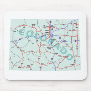 Colorado Interstate Map Mousepad