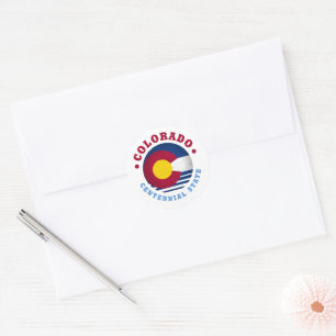 COLORADO-JAHRESTAGSSTAATSFLAGGE RUNDER AUFKLEBER