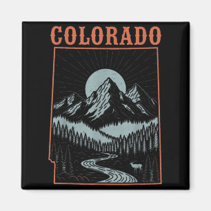 Colorado Karte Tragende Berge Retro Magnet