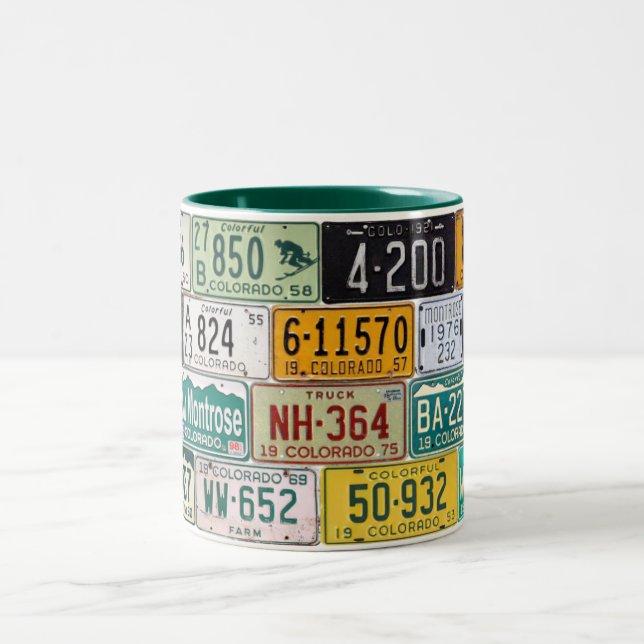 Colorado-Lizenz-Platten-Tasse Zweifarbige Tasse (Mittel)