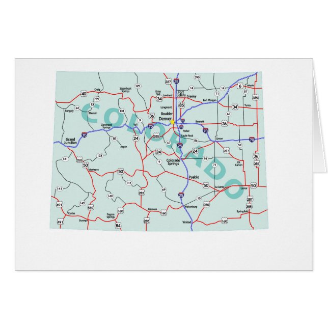 Colorado Map Blank Card (Vorderseite (Horizontal))