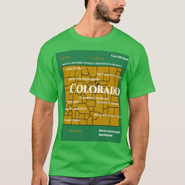 Colorado Map Design T - Shirt (Vorderseite)