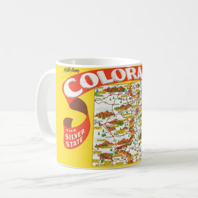 Colorado Map-Tasse Kaffeetasse (Vorderseite Links)