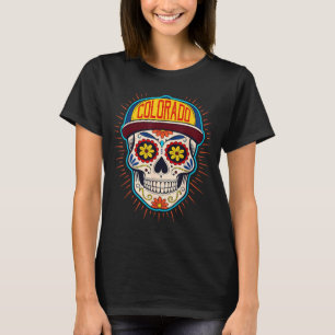 Colorado-Mexikanische Männer-Zuckerschädel-Unterne T-Shirt