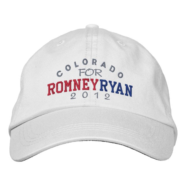 Colorado Mitt Romney Paul Ryan 2012 Bestickte Kappe (Vorderseite)