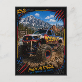 Colorado Monster Truck Gelände Kunst Postkarte
