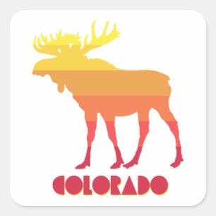 Colorado Moose Quadratischer Aufkleber
