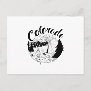 Colorado Mountain Camper Ink Illustration Postkarte