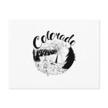 Colorado Mountain Camper Ink Illustration