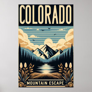 Colorado Mountain Escape Vintage Reiseposter Poster