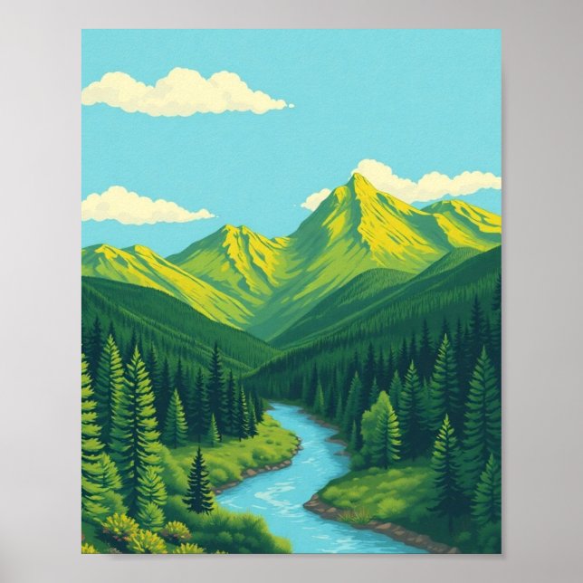 Colorado Mountain Landscape Wall Art Poster (Vorne)