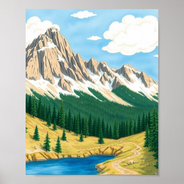 Colorado Mountain Landscape Wall Art Poster (Vorne)