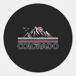Colorado Mountain State Flag Tee Rocky Mountains S Runder Aufkleber