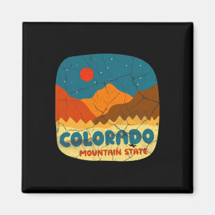 Colorado Mountain State Rocky Mountains Retro T-Sh Magnet