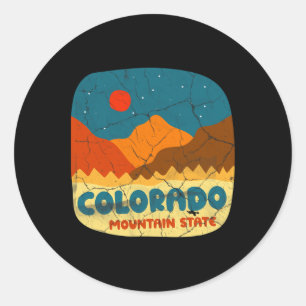 Colorado Mountain State Rocky Mountains Retro T-Sh Runder Aufkleber