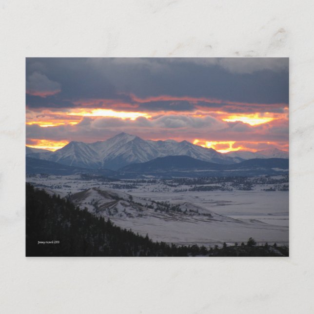 Colorado Mountain Sunset Postcard Postkarte (Vorderseite)