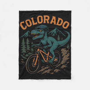 Colorado Mountainbiken T-Rex Dinosaur Lustig Radfa Fleecedecke