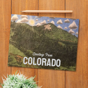 Colorado Mountains Pen & Pencil Illustration Postkarte