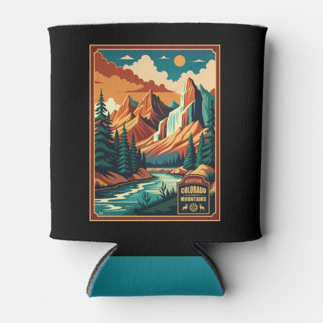 Colorado Mountains Retro Farben Dosenkühler (Vorderseite)