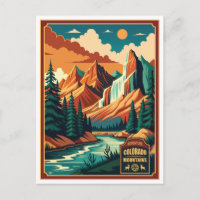 Colorado Mountains Retro Farben