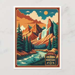 Colorado Mountains Retro Farben Postkarte