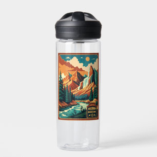 Colorado Mountains Retro Farben Trinkflasche