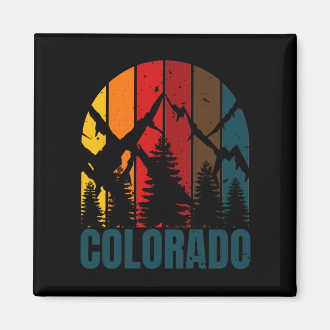 Colorado Mountains Retro Magnet (Vorne)
