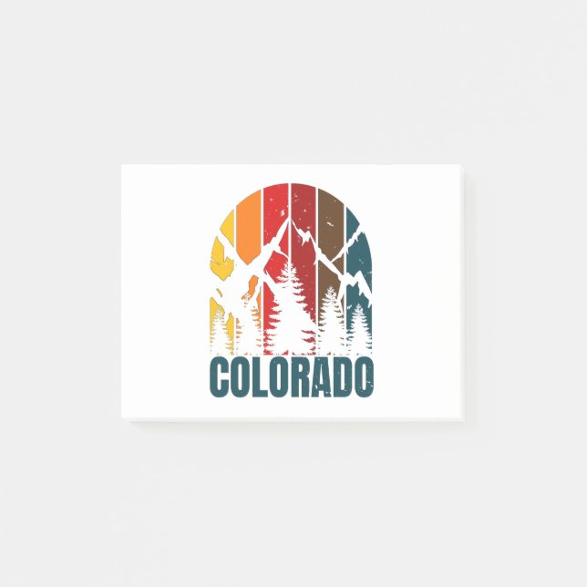Colorado Mountains Retro Post-it Klebezettel (Vorderseite)