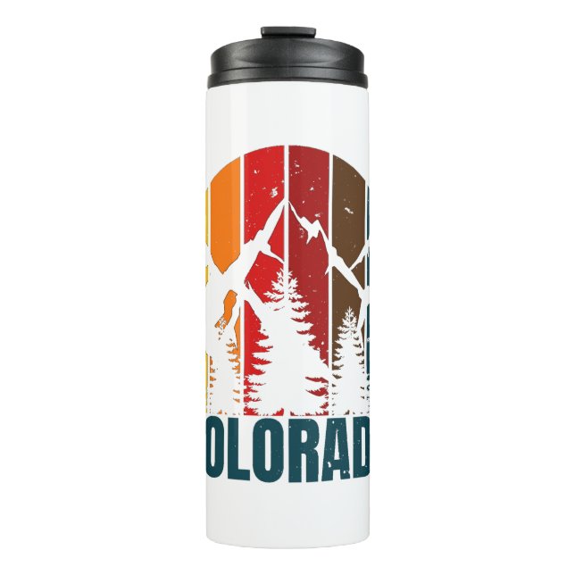 Colorado Mountains Retro Thermosbecher (Vorderseite)