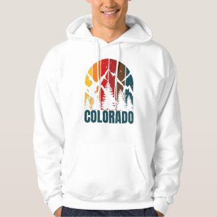 Colorado Mountains Retro Vintag Hoodie