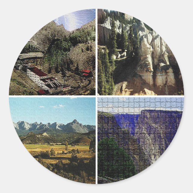 Colorado Mountains Runder Aufkleber (Vorderseite)