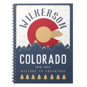 Colorado Mountains Vintag Co Flag Souvenirs Notizblock