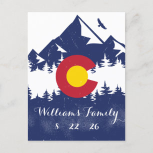 Colorado Mountains Vintag Co Flag Souvenirs Postkarte