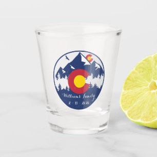 Colorado Mountains Vintag Co Flag Souvenirs Schnapsglas