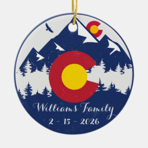 Colorado Mountains Vintage Co Flag Souvenirs Keramik Ornament