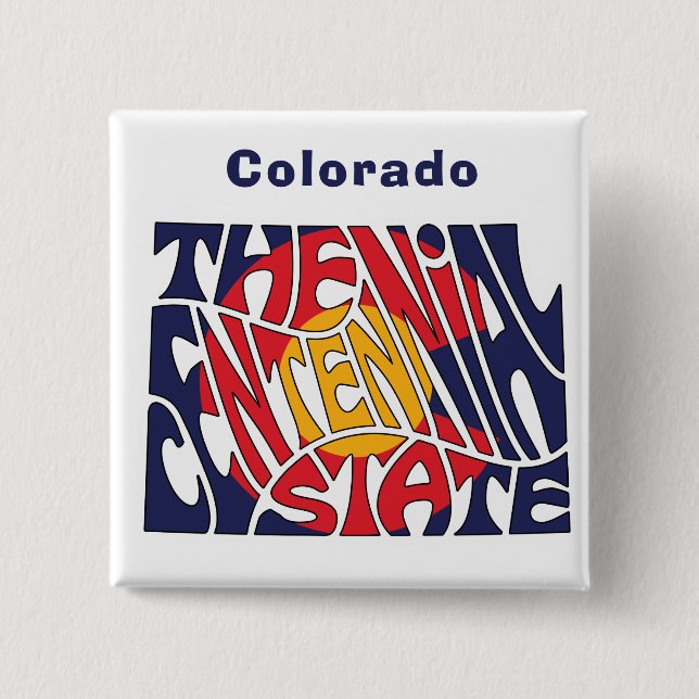 Colorado Nickname Word Art Button (Vorderseite)